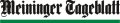 Meininger Tageblatt logo in blackletter font with a teal underline.