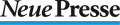 Neue Presse logo in black serif font with a blue underline